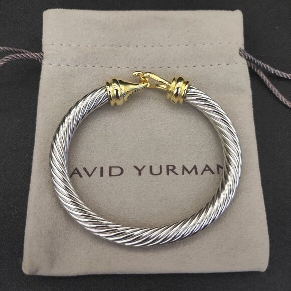 David Yurman Two-Tone Cable Hook Bracelet - Picture 2 of 9